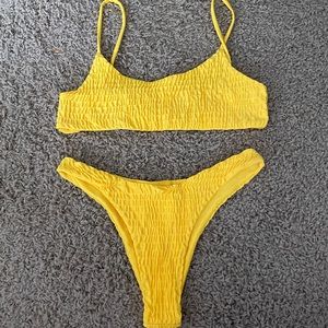 Yellow Ribbed Bikini